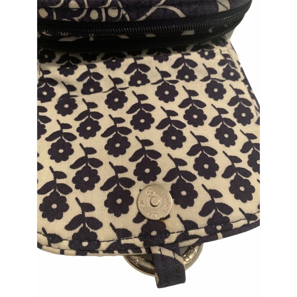 Vera Bradley Crossbody Small Quilted Navy Blue Whi - Picture 9 of 12